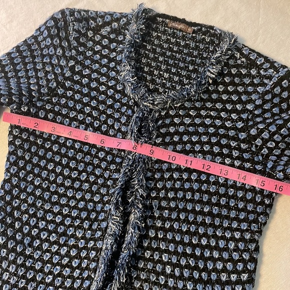 J. McLaughlin basket weave fringed cardigan size XS - Picture 6 of 9